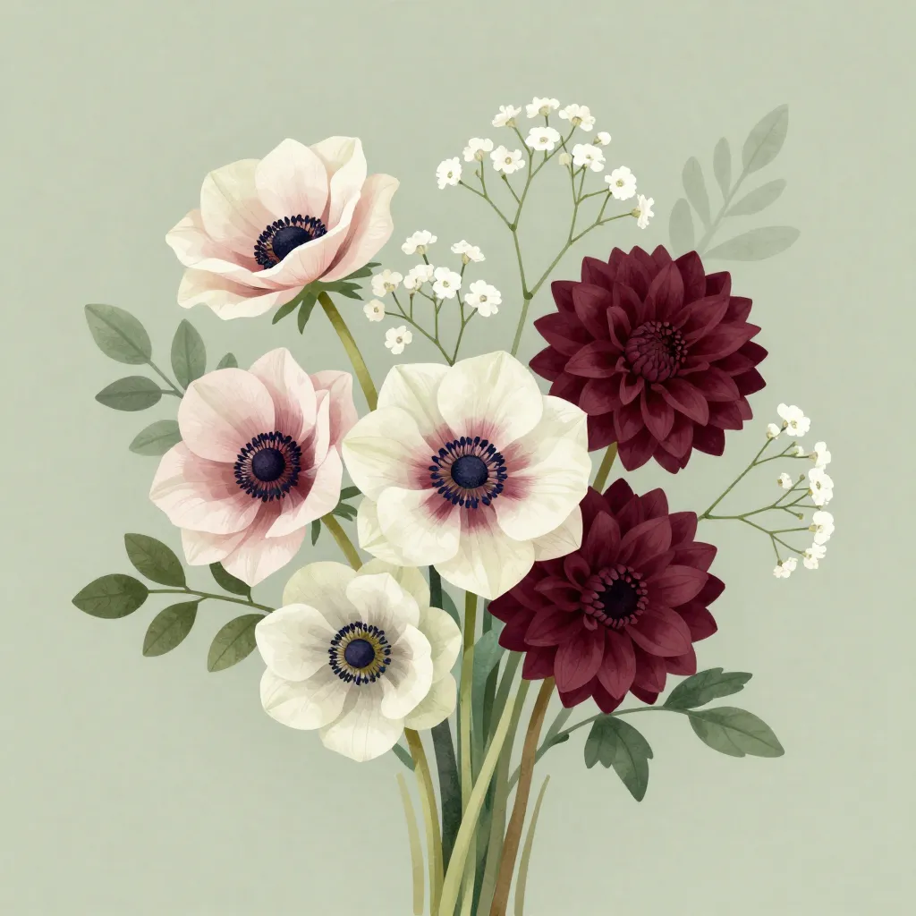 Meaningful flower bouquet with symbolic blooms